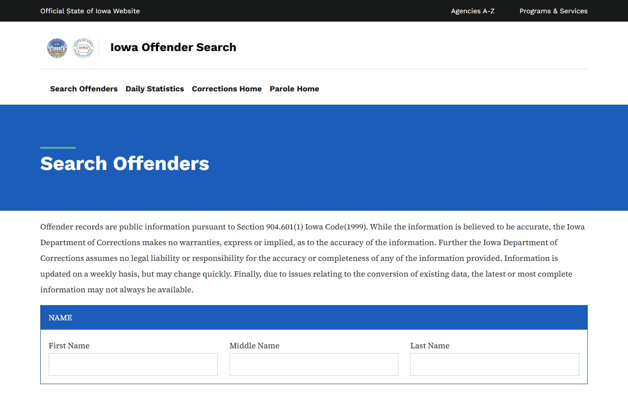 Iowa DOC search for Winnebago County inmate population transfers
