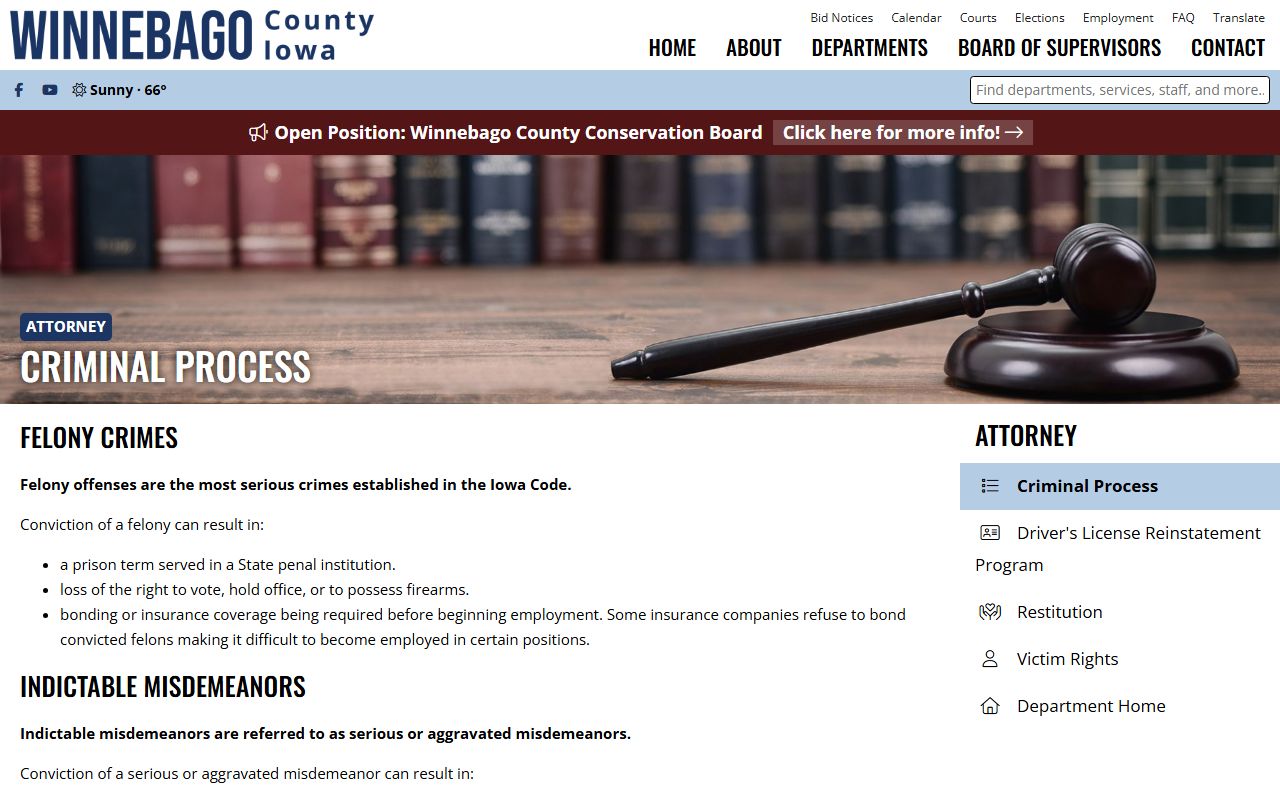 Winnebago County inmate population court process after jail booking